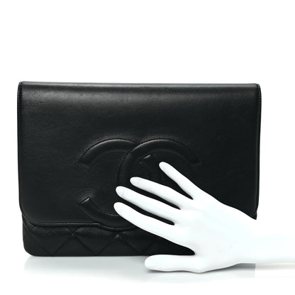 Chanel Goatskin Quilted Timeless CC Clutch Black 2 of 10