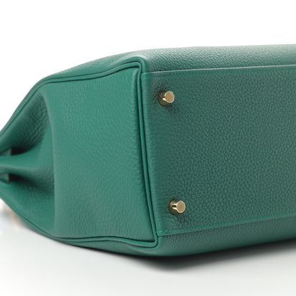 Hermes Togo Kelly Retourne 35 Malachite 9 of 10