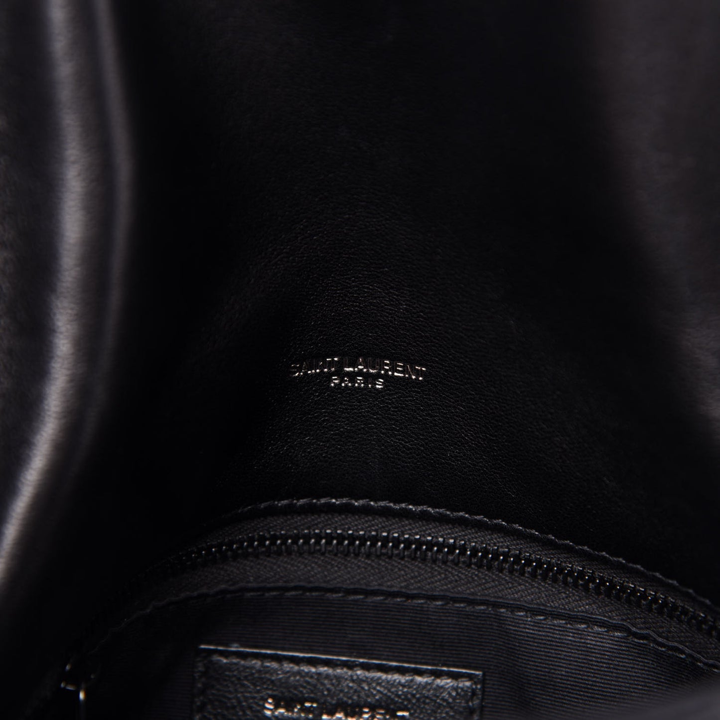 Lambskin Quilted Small Loulou Puffer Monogram Chain Satchel Black