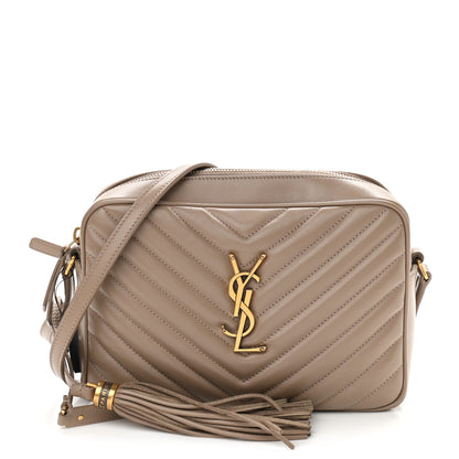 Saint Laurent Calfskin Matelasse Monogram Lou Camera Bag Dark Beige 1 of 11