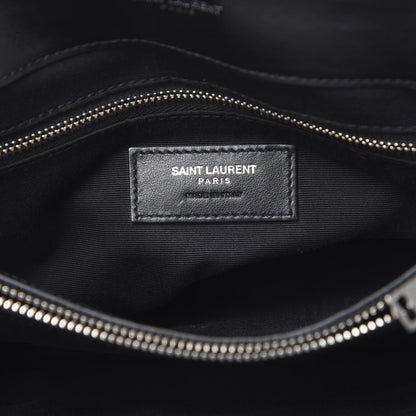Saint Laurent Calfskin Y Quilted Monogram Medium Loulou Satchel Black 6 of 12