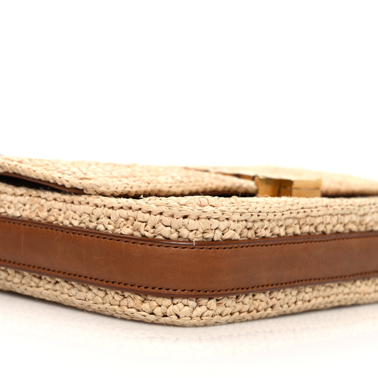 Saint Laurent Raffia Calfskin Medium Monogram Solferino Satchel 9 of 12