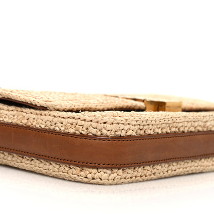 Saint Laurent Raffia Calfskin Medium Monogram Solferino Satchel 9 of 12