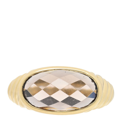 David Yurman 18K Yellow Gold Smoky Quartz Color Classics Ring 54 7 2 of 4