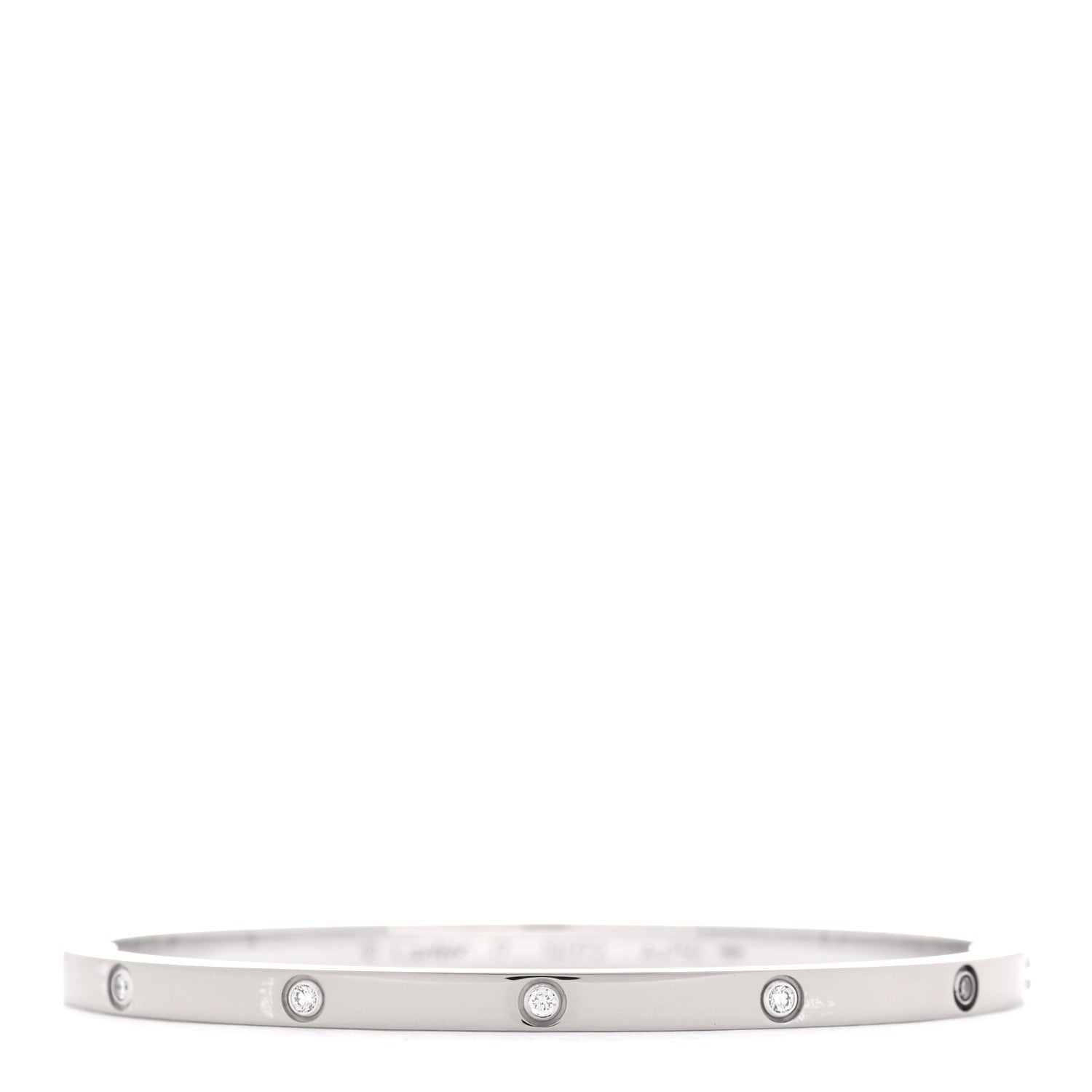 Cartier 18K White Gold 10 Diamond Small LOVE Bracelet 17 1 of 6