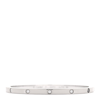Cartier 18K White Gold 10 Diamond Small LOVE Bracelet 17 1 of 6