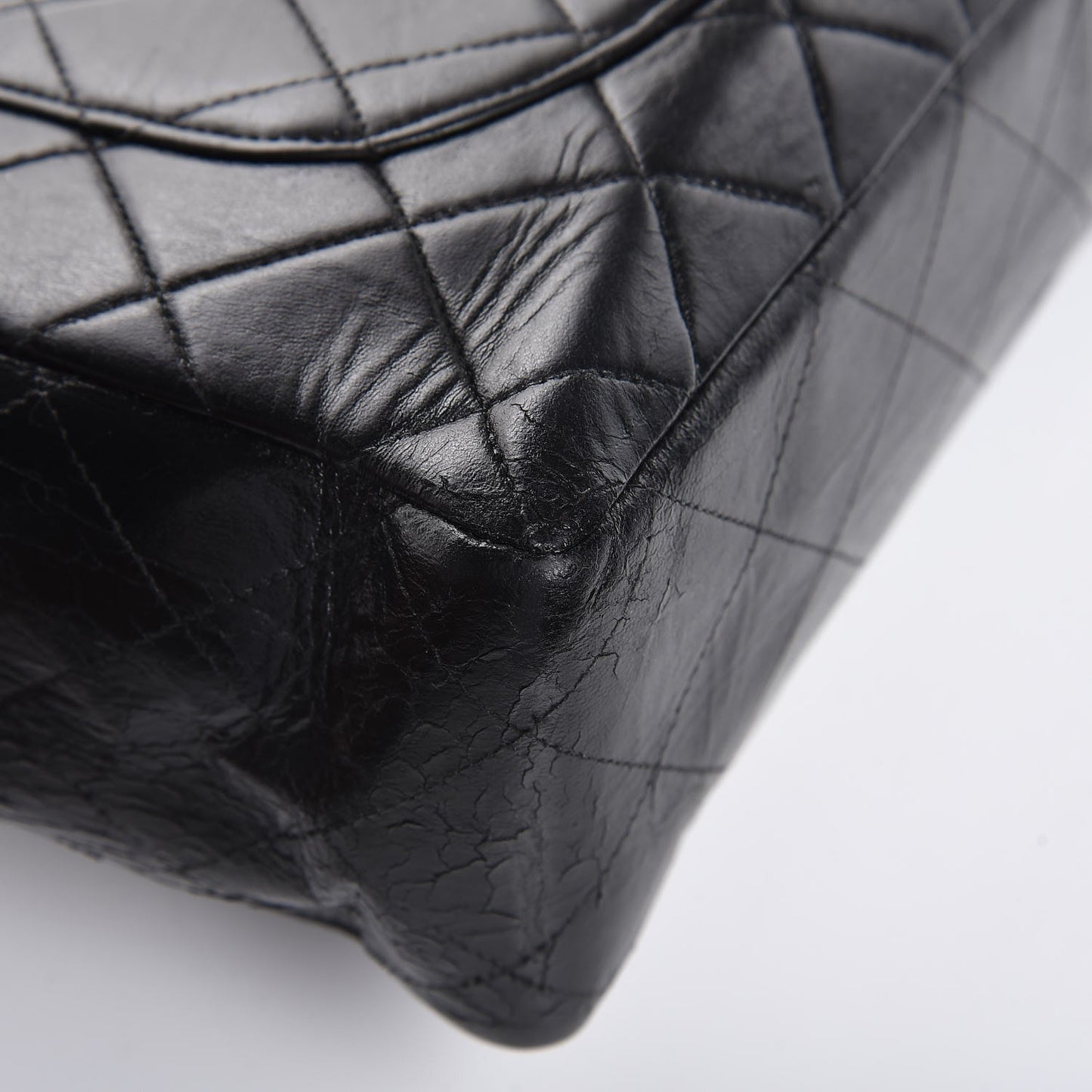 Lambskin Quilted Jumbo Single Flap Black
