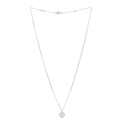 Van Cleef & Arpels 18K White Gold Diamond Sweet Alhambra Pendant Necklace 3 of 4