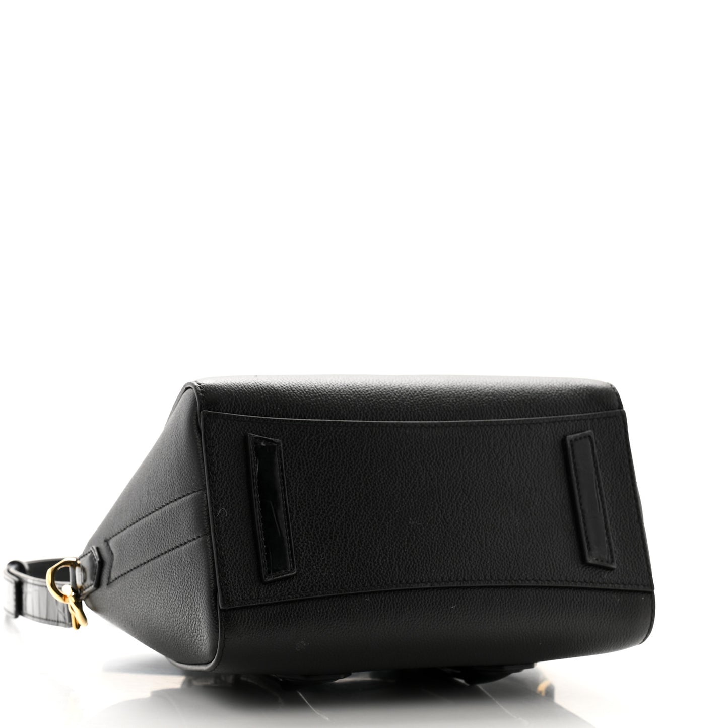 Grained Calfskin Mini Lock Antigona Shoulder Bag Black