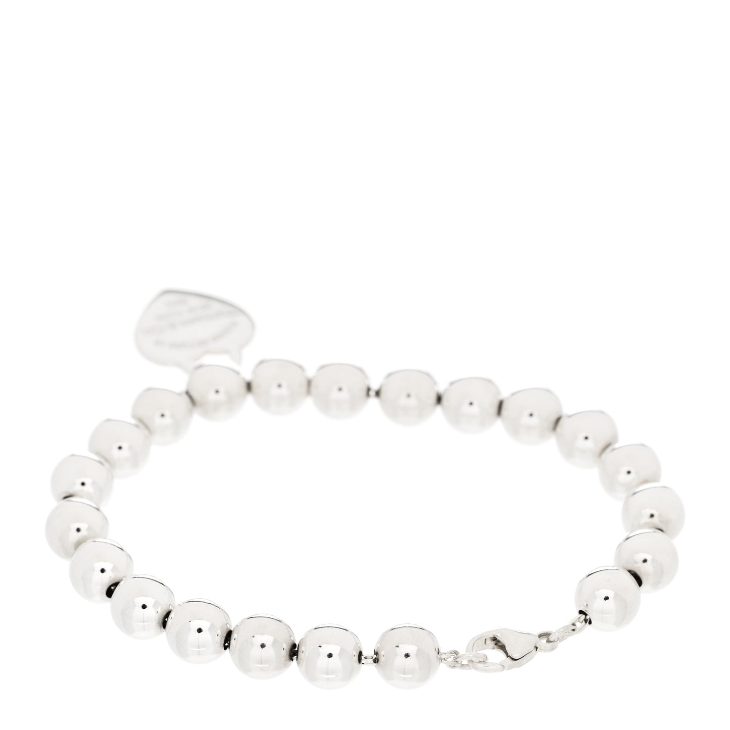 Sterling Silver 8mm Return To Tiffany Heart Tag Bead Bracelet