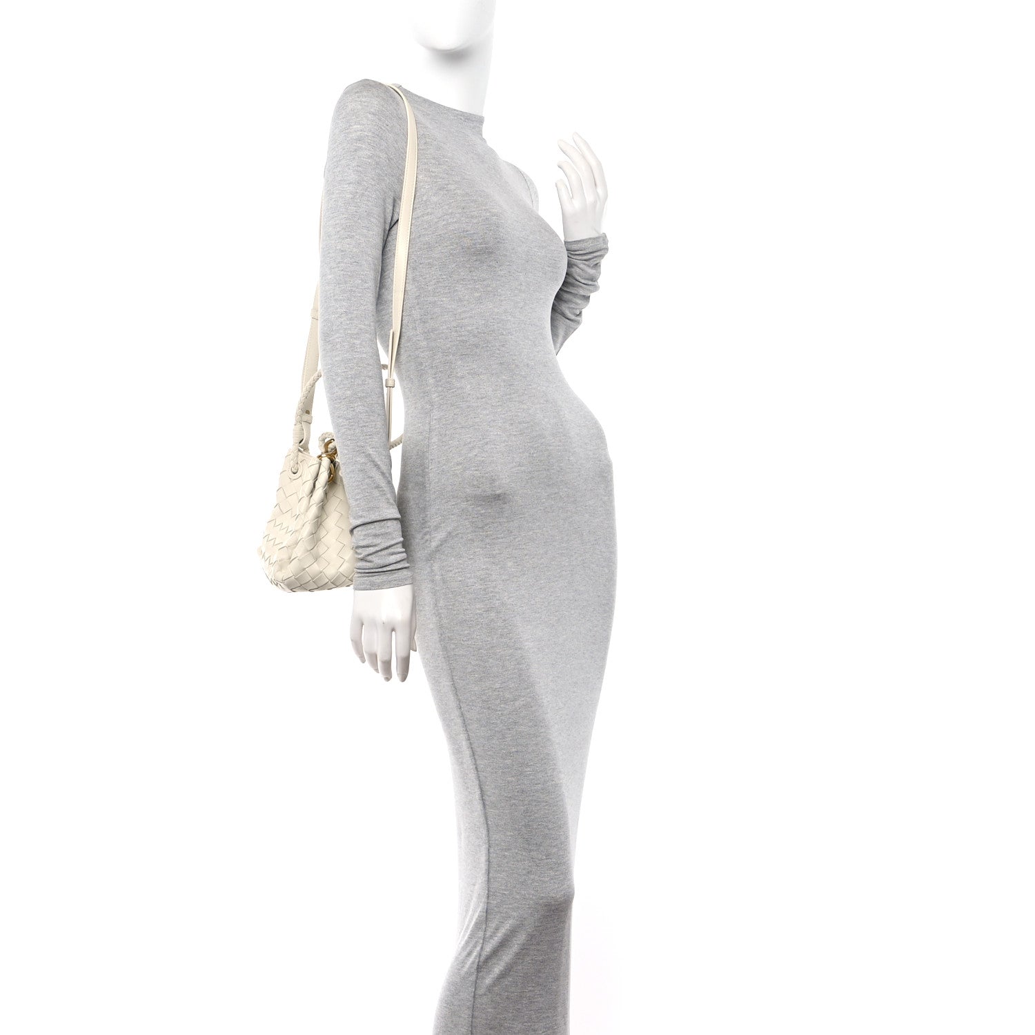 Bottega Veneta Nappa Intrecciato Small Parachute Shoulder Bag Sea Salt 2 of 11