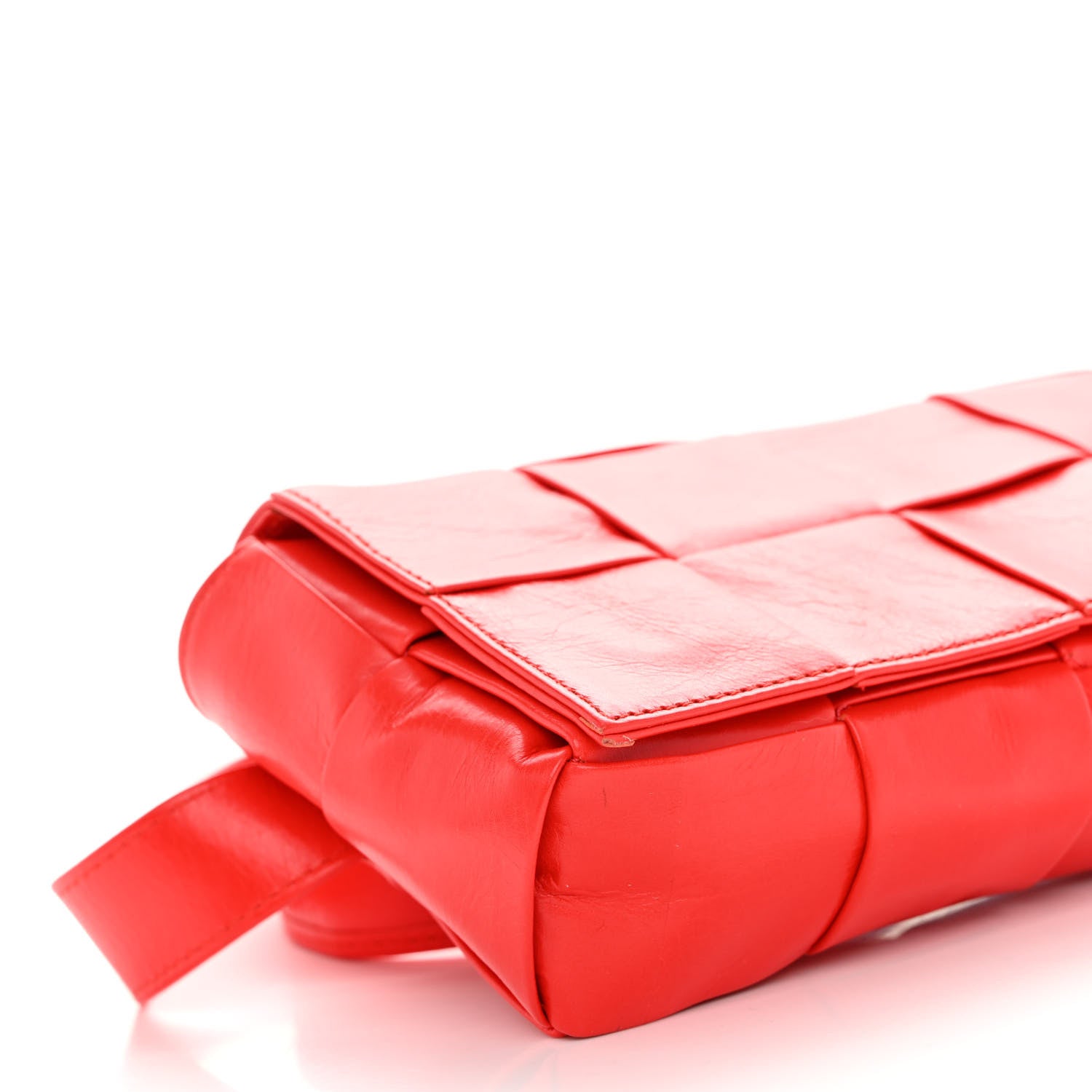 Bottega Veneta Paper Calfskin Intrecciato Cassette Belt Bag Bright Red 8 of 9