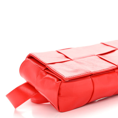 Bottega Veneta Paper Calfskin Intrecciato Cassette Belt Bag Bright Red 8 of 9