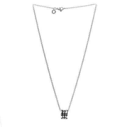 Bulgari 18K White Gold Black Enamel B.Zero1 Pendant Necklace 3 of 5