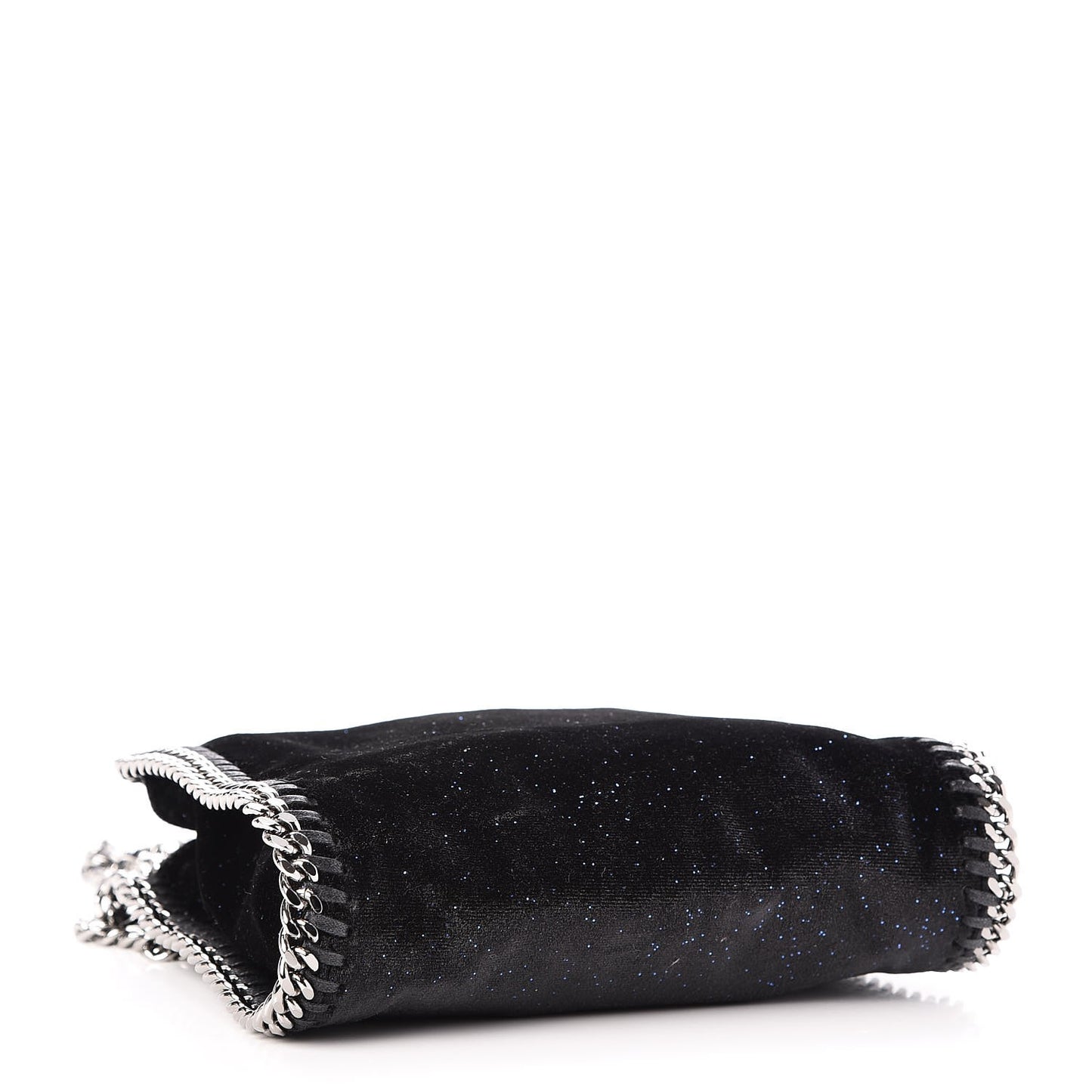 Glitter Velvet Tiny Falabella Tote Black