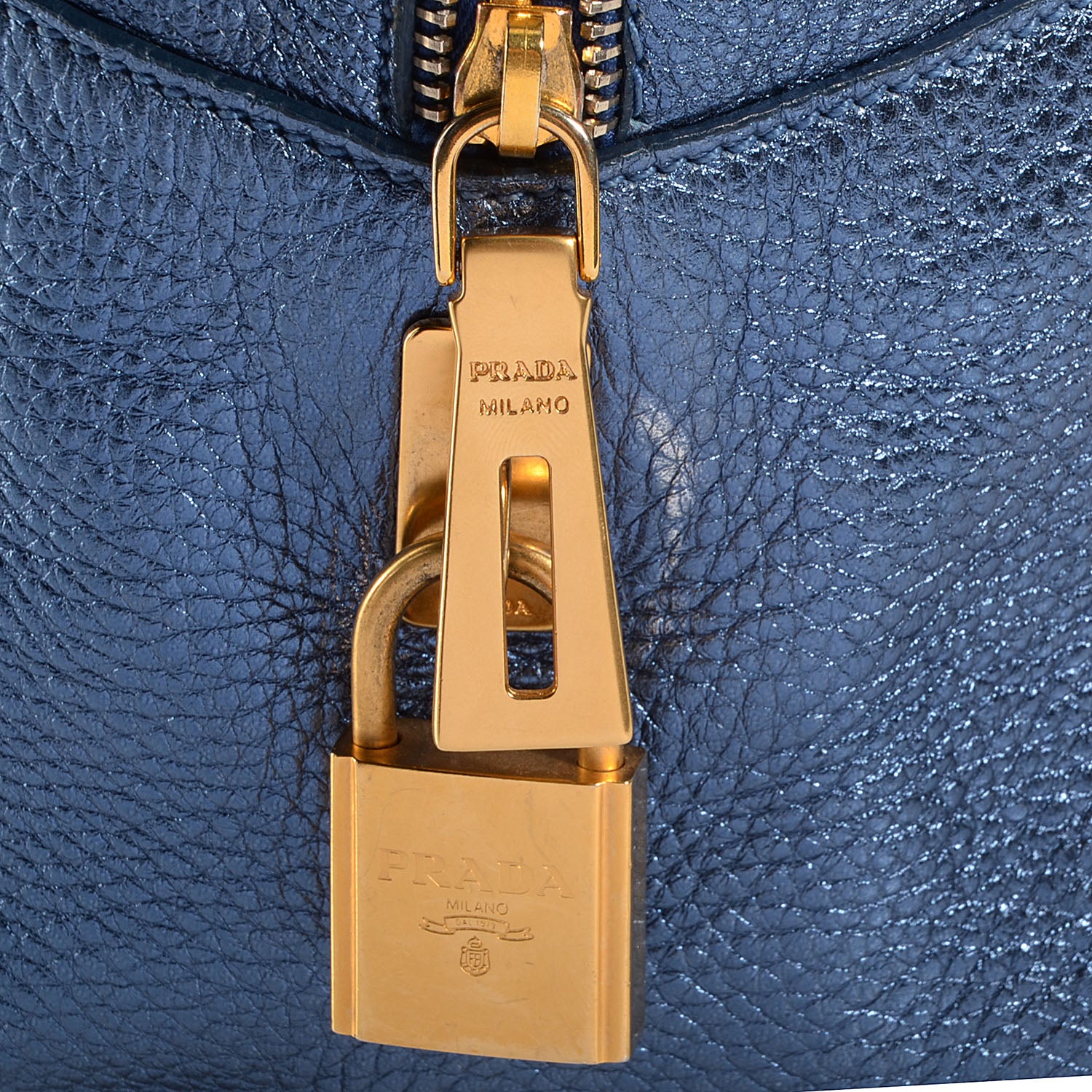 Prada Vitello Daino Satchel Denim Mordore 4 of 12