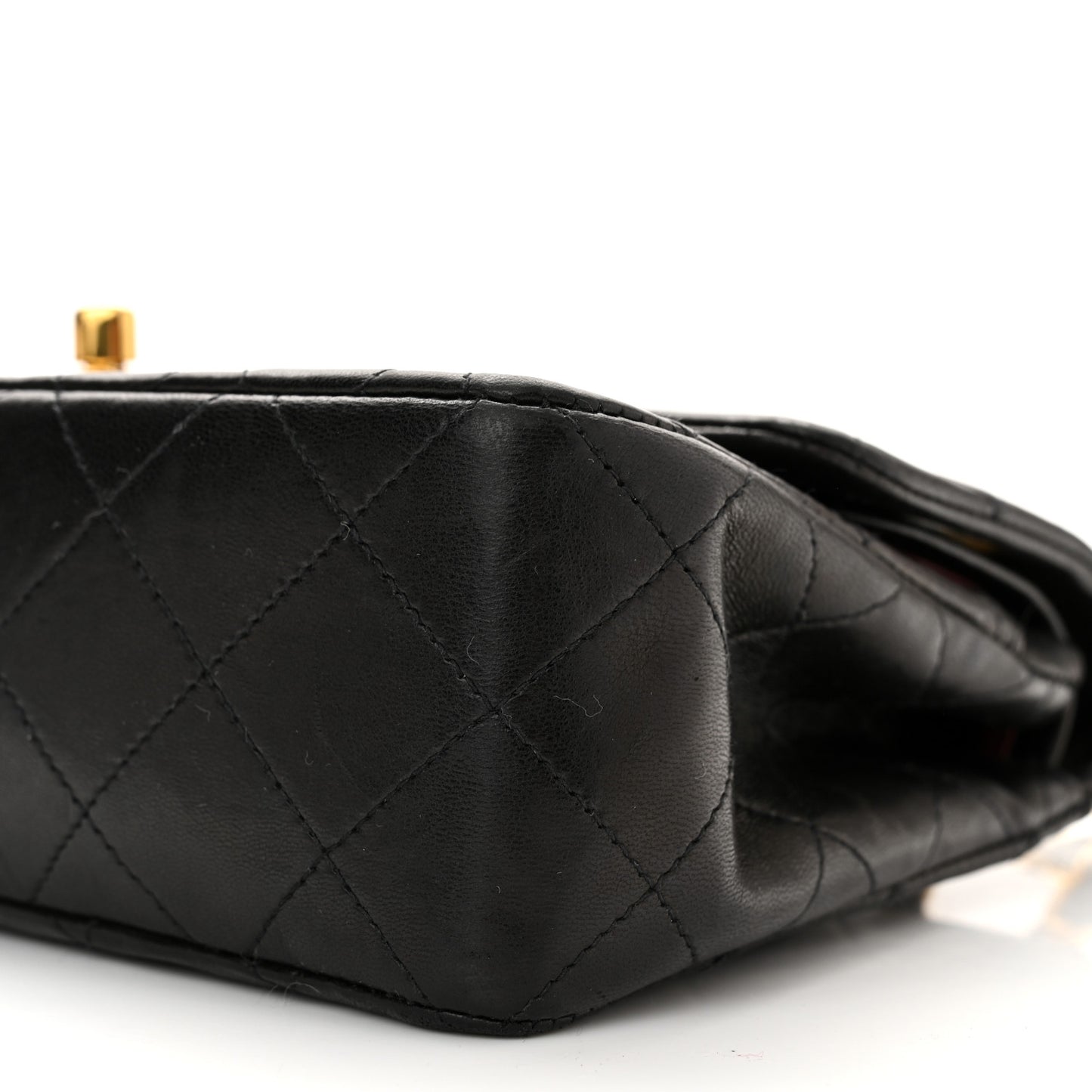 Lambskin Quilted Small Double Flap Black