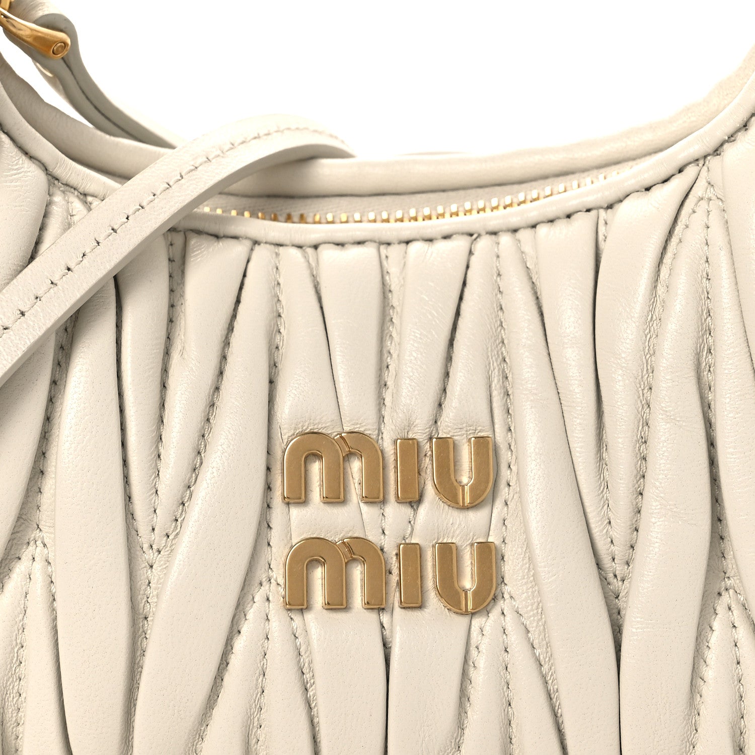 Miu Miu Nappa Matelasse Small Wander Hobo White 7 of 9