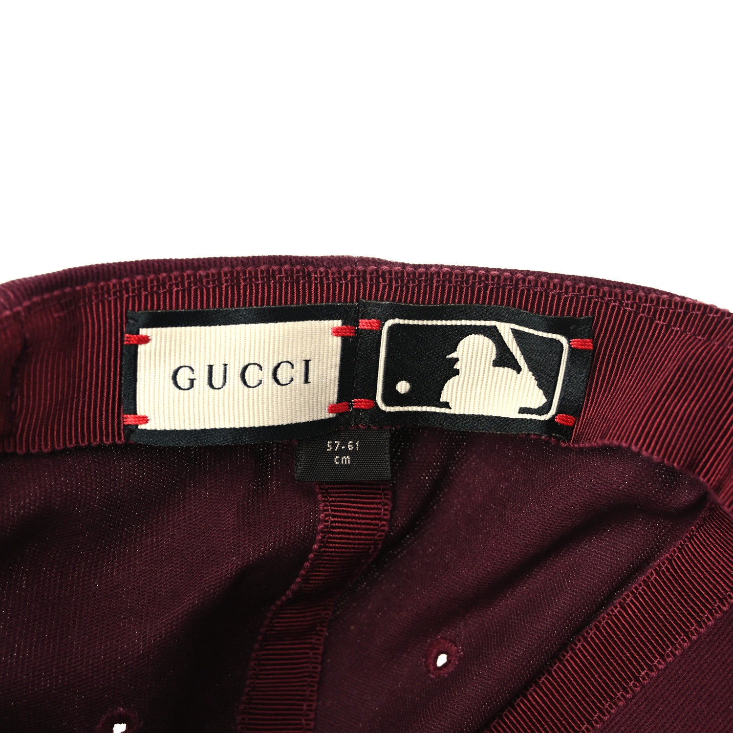 Gucci X MLB Cotton NY Yankees Baseball Hat 57-61 Lacquer 6 of 8