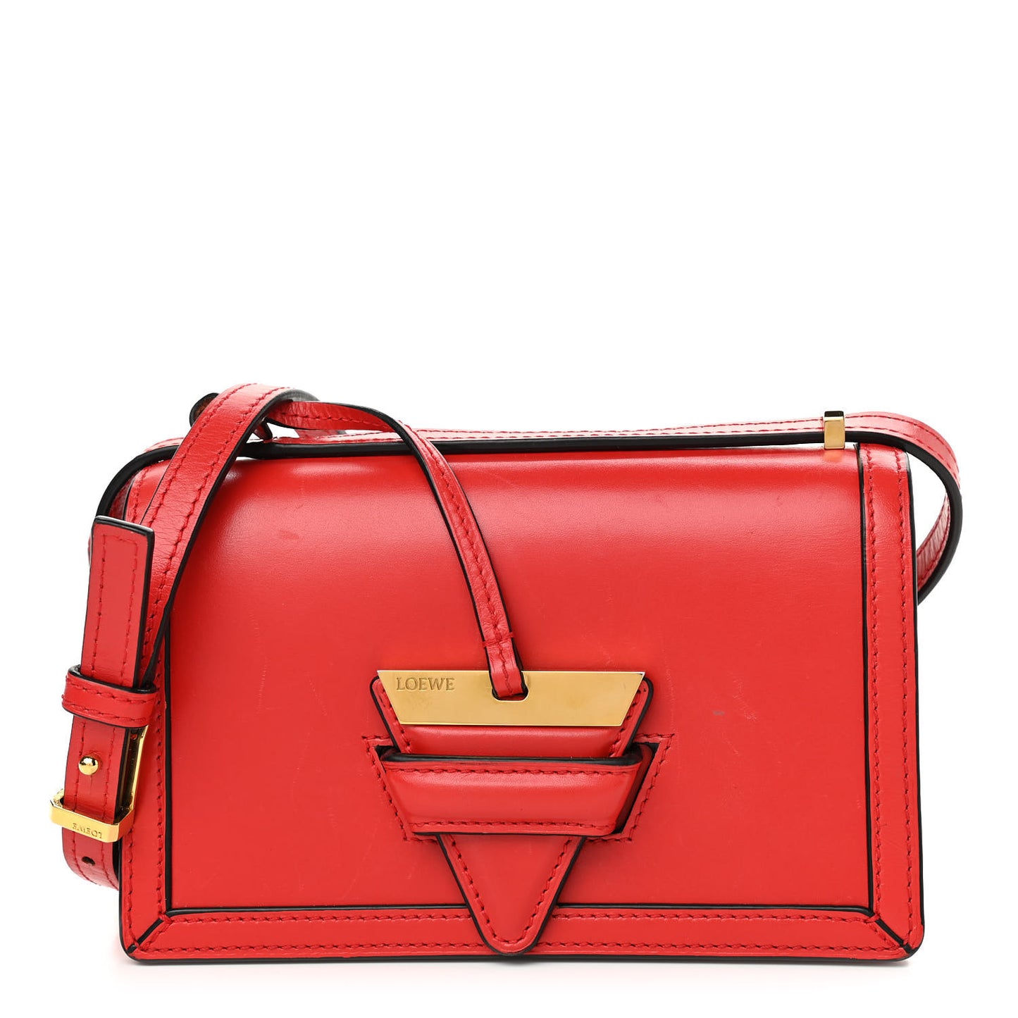Calfskin Small Barcelona Shoulder Bag Red