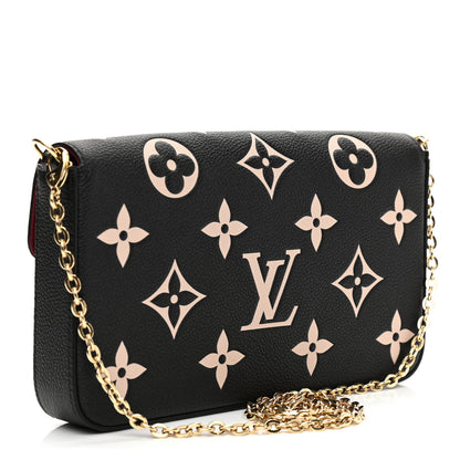 Louis Vuitton Empreinte Monogram Giant Felicie Pochette Black Beige 4 of 7