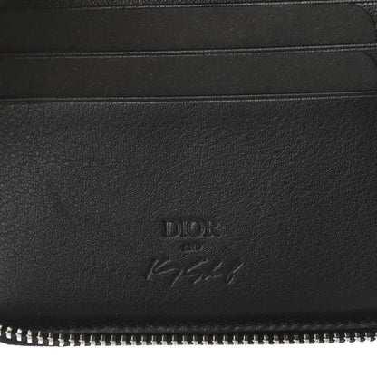 Christian Dior X KENNY SCHARF Oblique Canvas Embroidered Patches Compact Zipped Wallet Charcoal 6 of 6