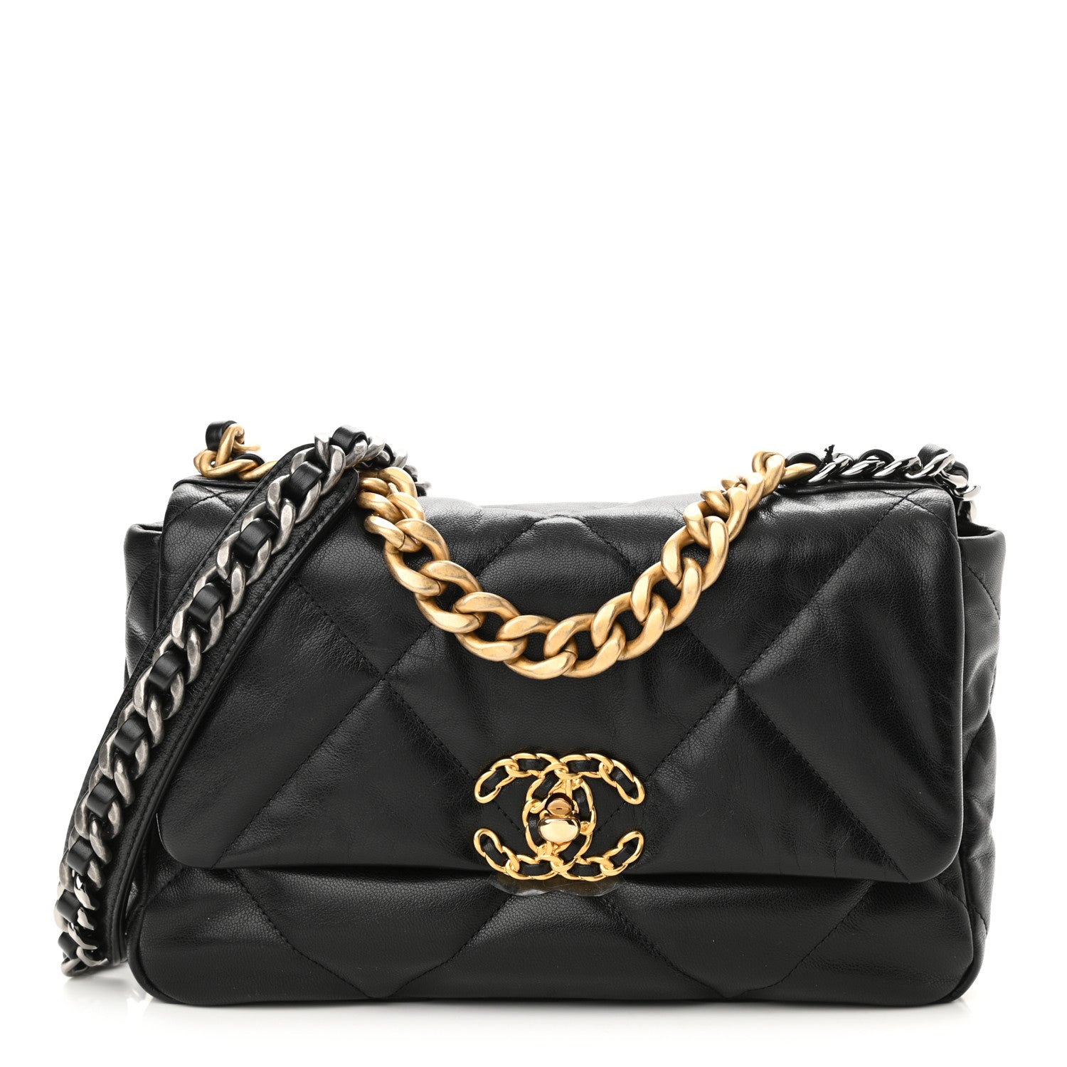 Chanel Lambskin Quilted Medium Chanel 19 Flap Black 1 of 11