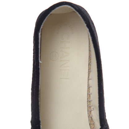 Chanel Velvet Grosgrain CC Espadrilles 39 Black 6 of 11
