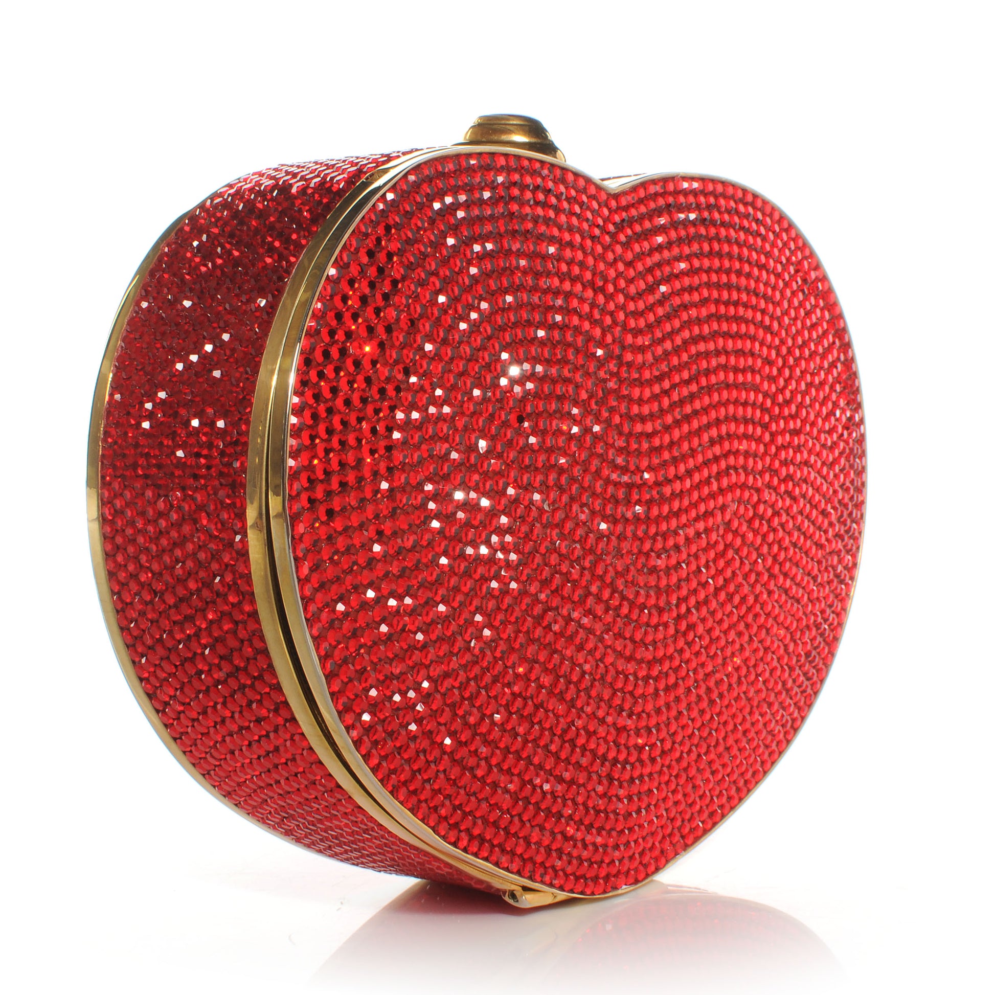Judith Leiber Crystal Heart Minaudiere Clutch 3 of 7