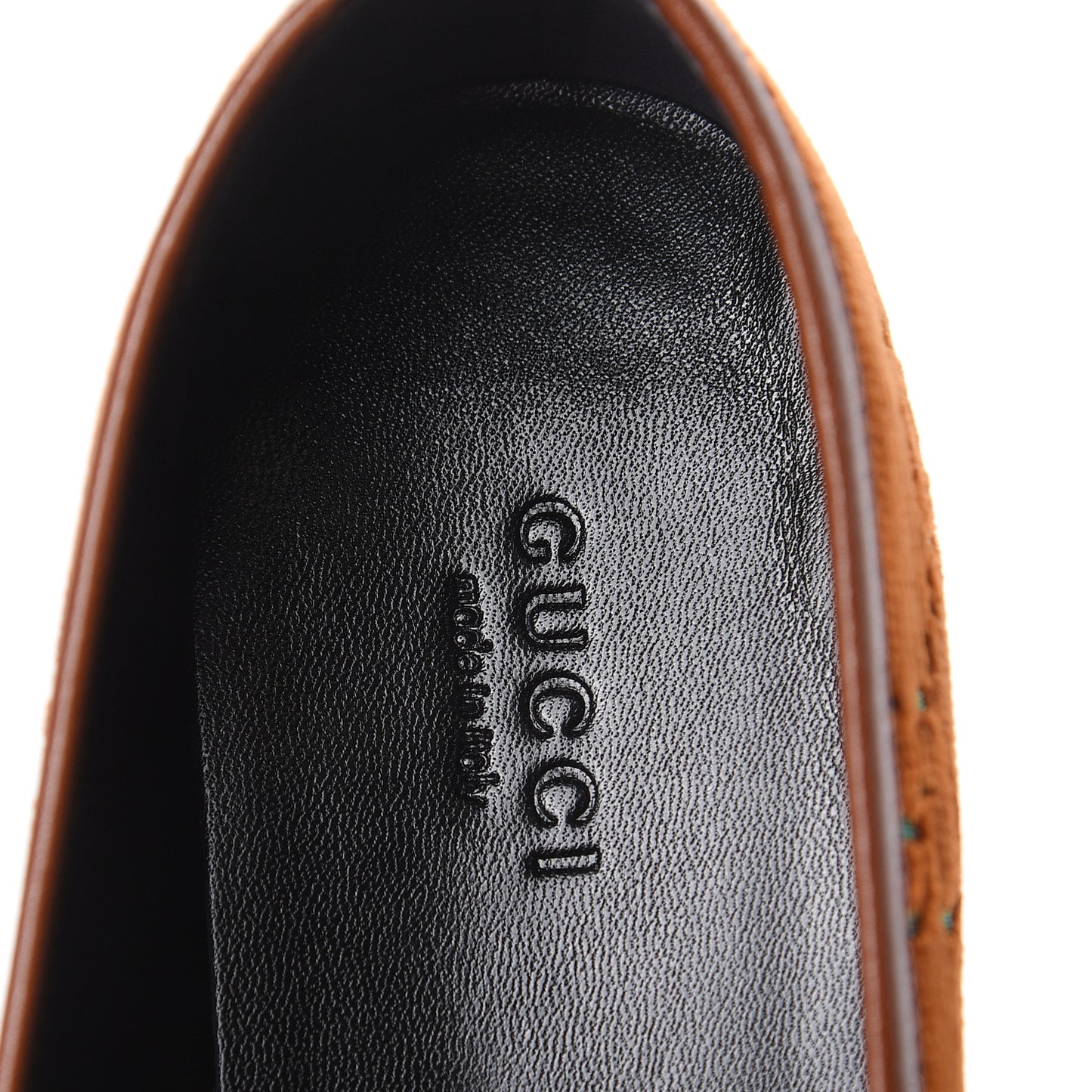 Velvet GG Monogram Horsebit Womens Jordaan Loafers 37 Cognac Green