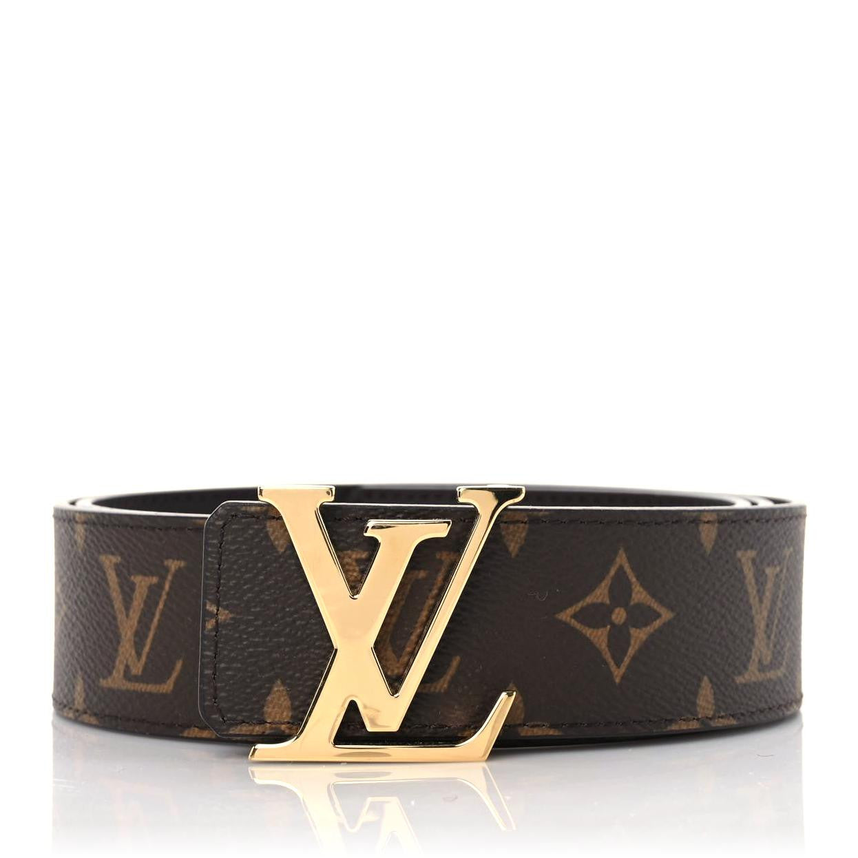 Louis Vuitton Monogram Calfskin 40mm LV Initiales Reversible Belt 95 38 Brown 1 of 5