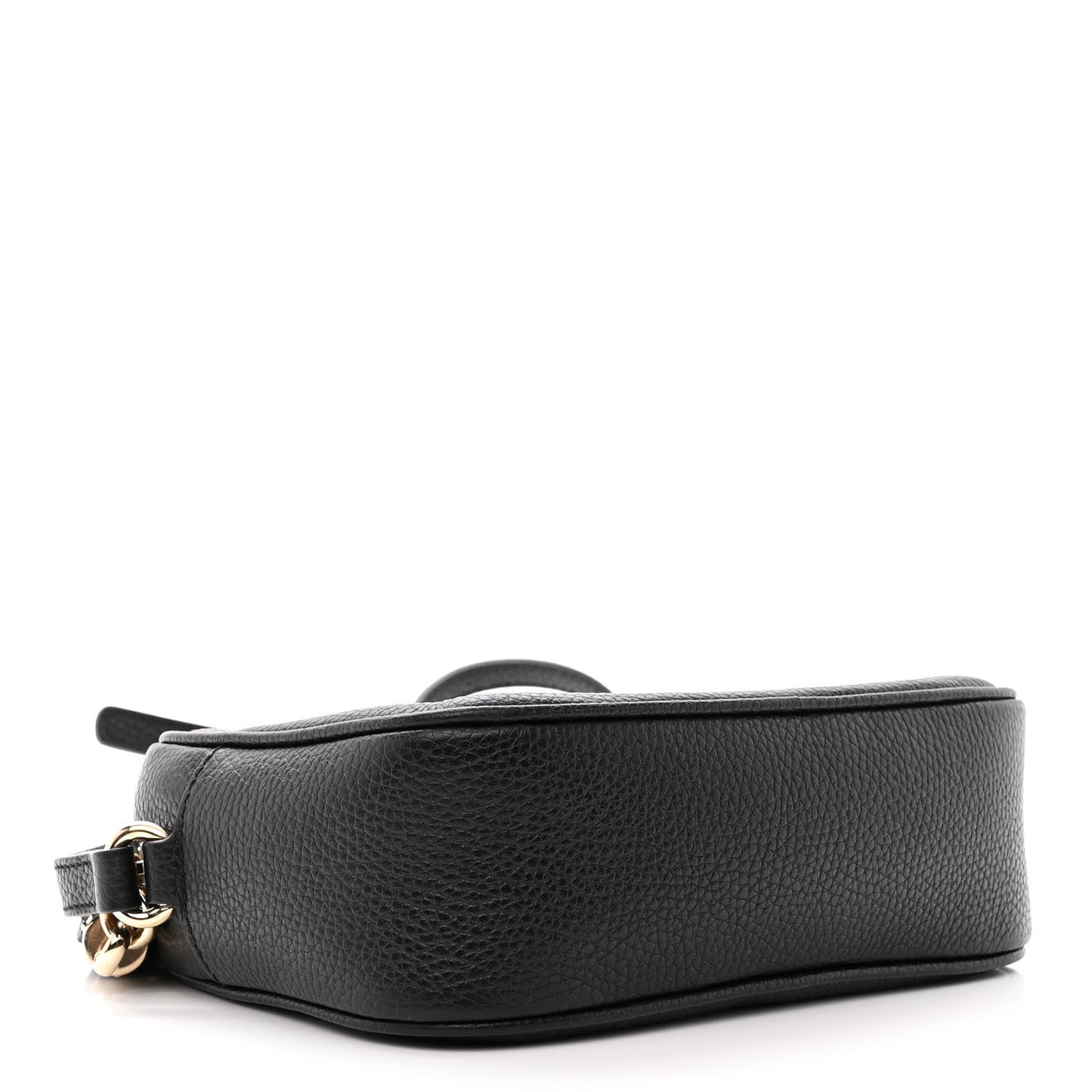 Pebbled Calfskin Small Soho Disco Bag Black