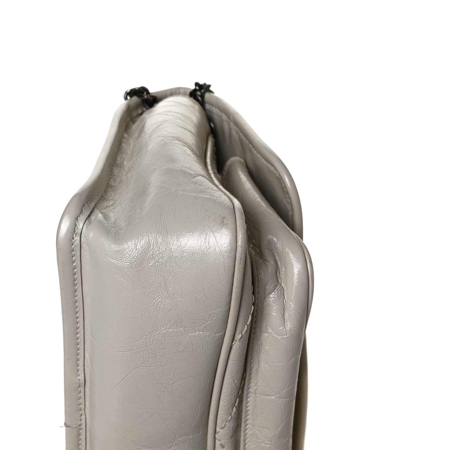Saint Laurent Crinkled Calfskin Matelasse Monogram Baby Niki Chain Satchel Light Natural 15 of 16