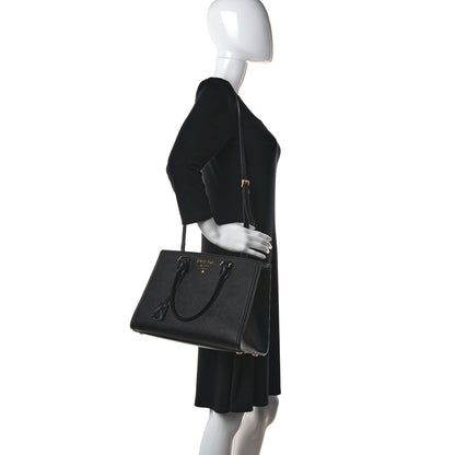 Prada Saffiano Metal Top Handle Black 2 of 10