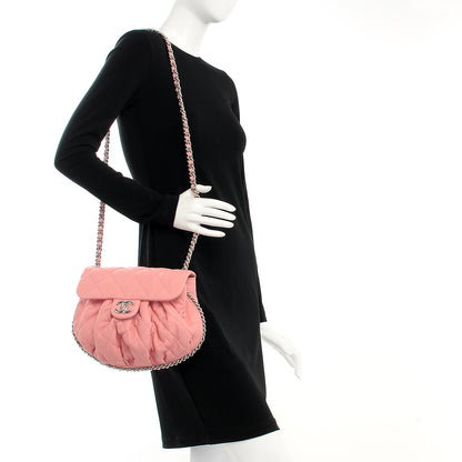 Chanel Washed Lambskin Quilted Medium Chain Around Messenger Pink 2 of 8