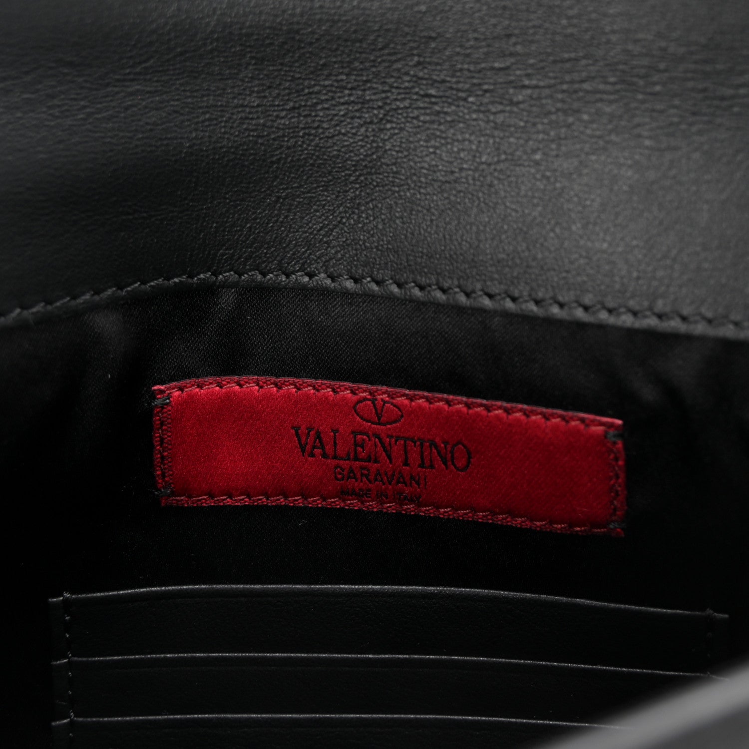 Valentino Garavani Vitello Large Rockstud Envelope Clutch Black 6 of 7