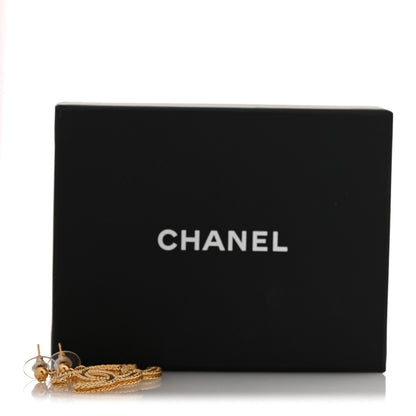 Chanel CC Drop Earrings Matte Gold 5 of 5