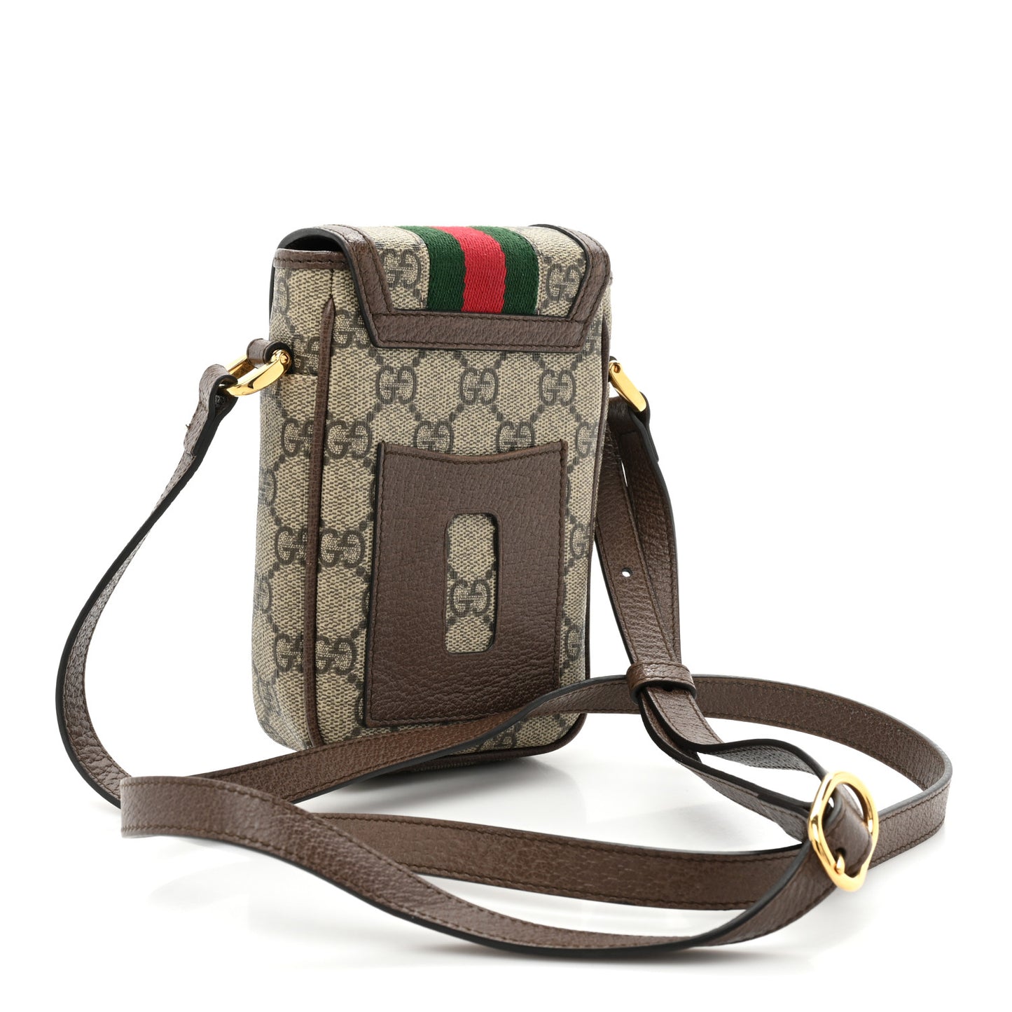 GG Supreme Monogram Web Ophidia Phone Crossbody Bag Beige New Acero