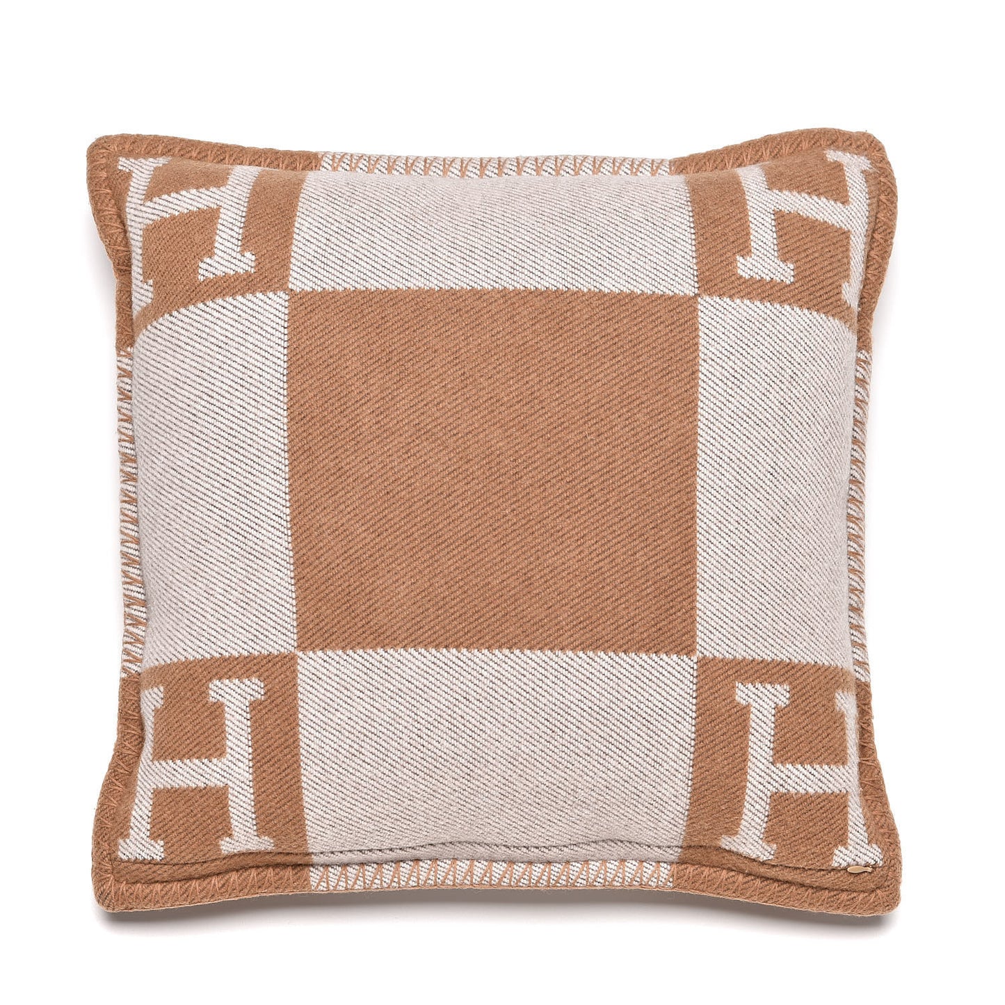 Wool Cashmere Avalon Pillow PM Ecru Camel