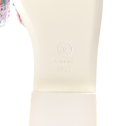 Chanel Tweed Logo Mules 40.5 Multicolor 6 of 9