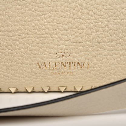 Valentino Garavani Pebbled Calfskin Small Rockstud Flip-Lock Messenger Bag Light Ivory 9 of 9