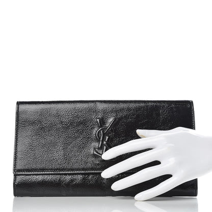 Saint Laurent Textured Patent Monogram Small Belle De Jour Clutch Black 2 of 12