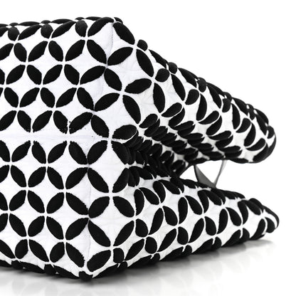 Alaia Calfskin Maille Macro Petale Cabas Tote Black White 9 of 9