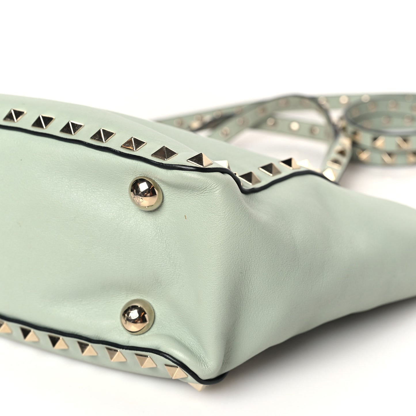 Vitello Mini Rockstud Tote Green Tea Sorbet