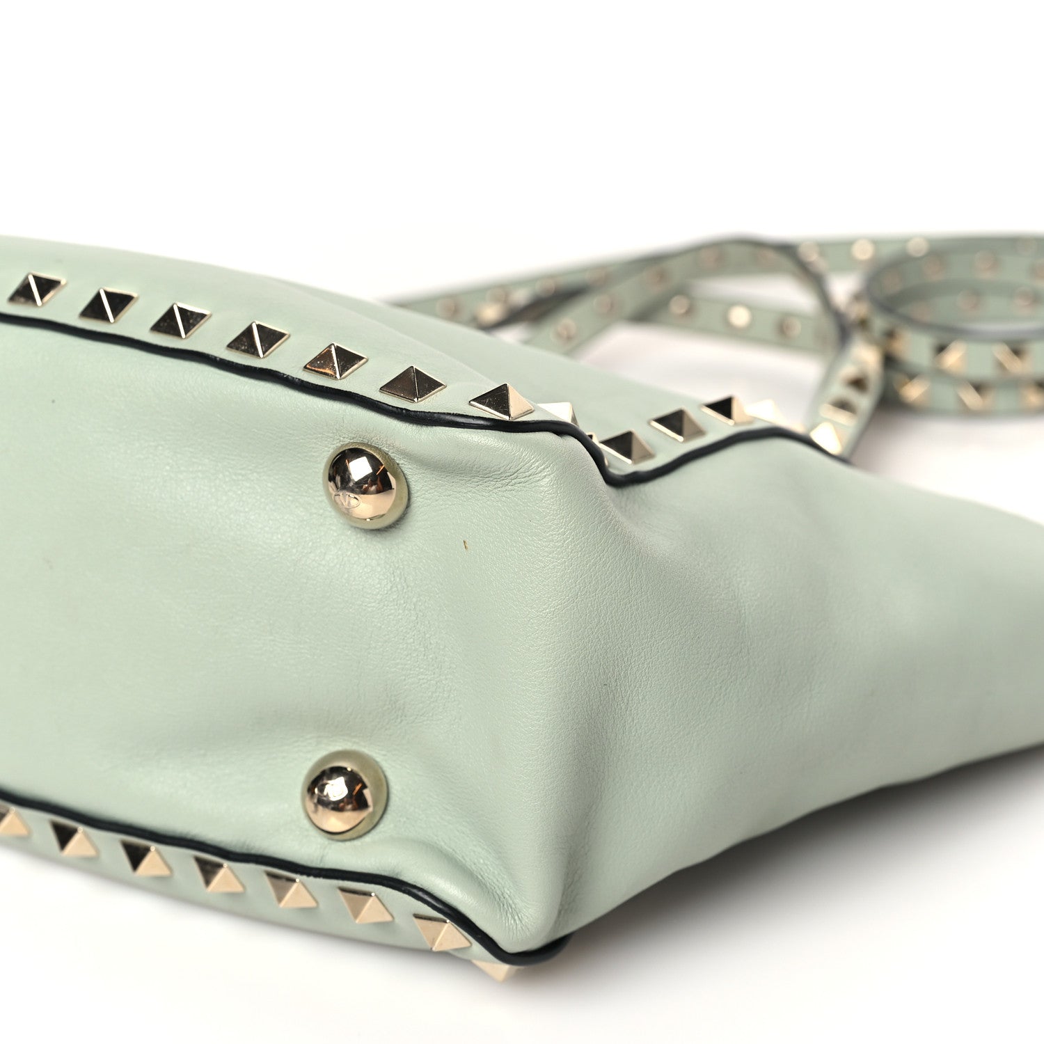 Valentino Garavani Vitello Mini Rockstud Tote Green Tea Sorbet 8 of 9