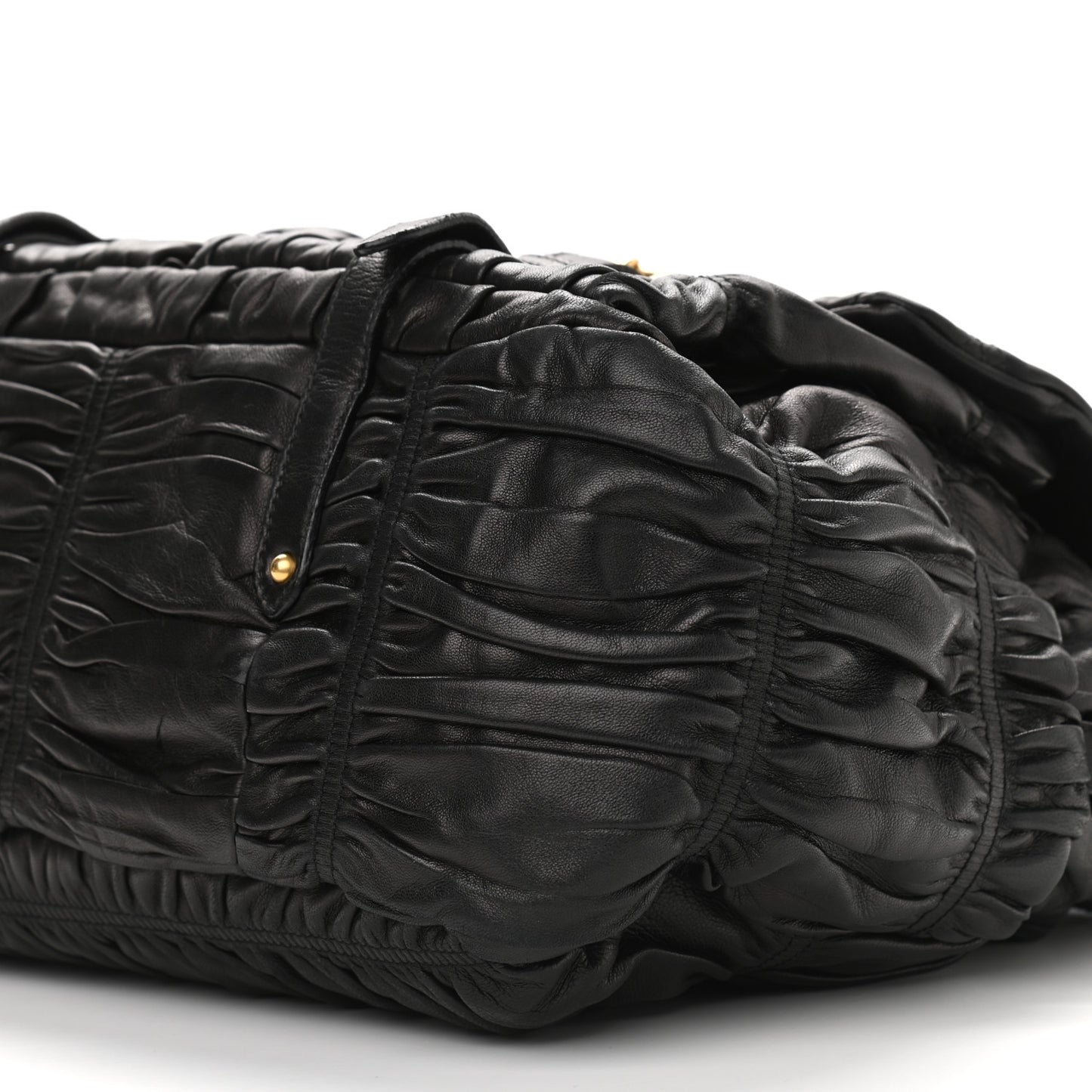 Nappa Gaufre Messenger Tote Black