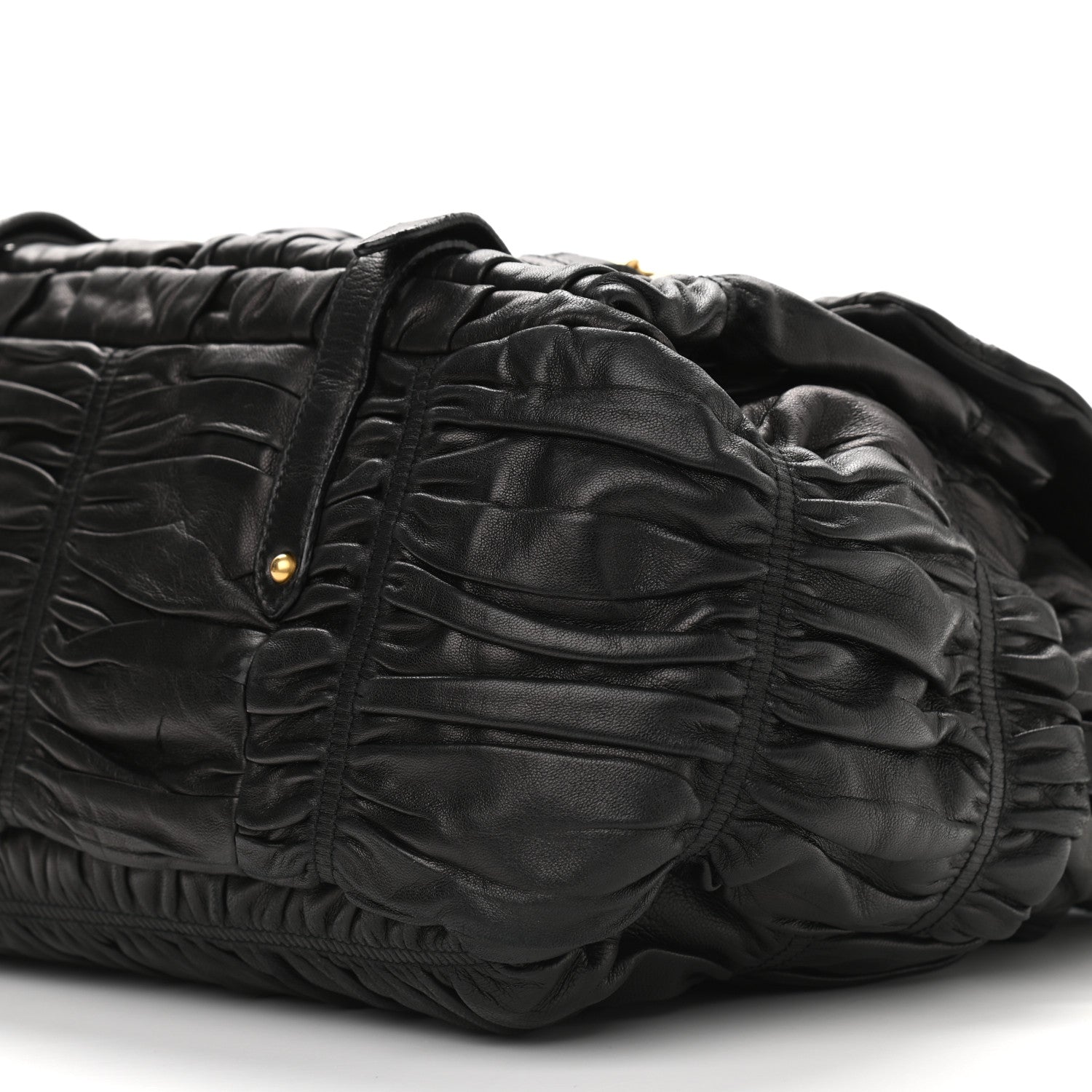 Prada Nappa Gaufre Messenger Tote Black 9 of 12