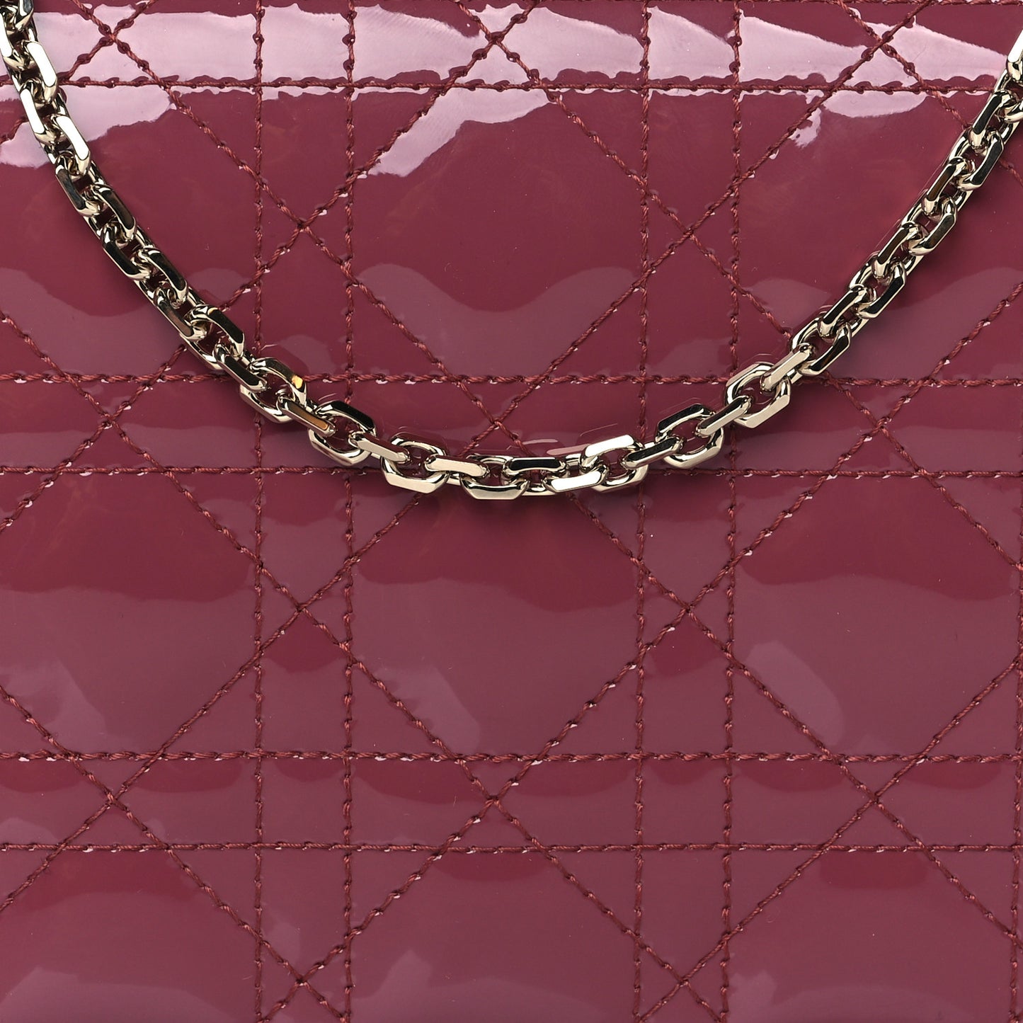 Patent Cannage Lady Dior Convertible Clutch Mallow Rose