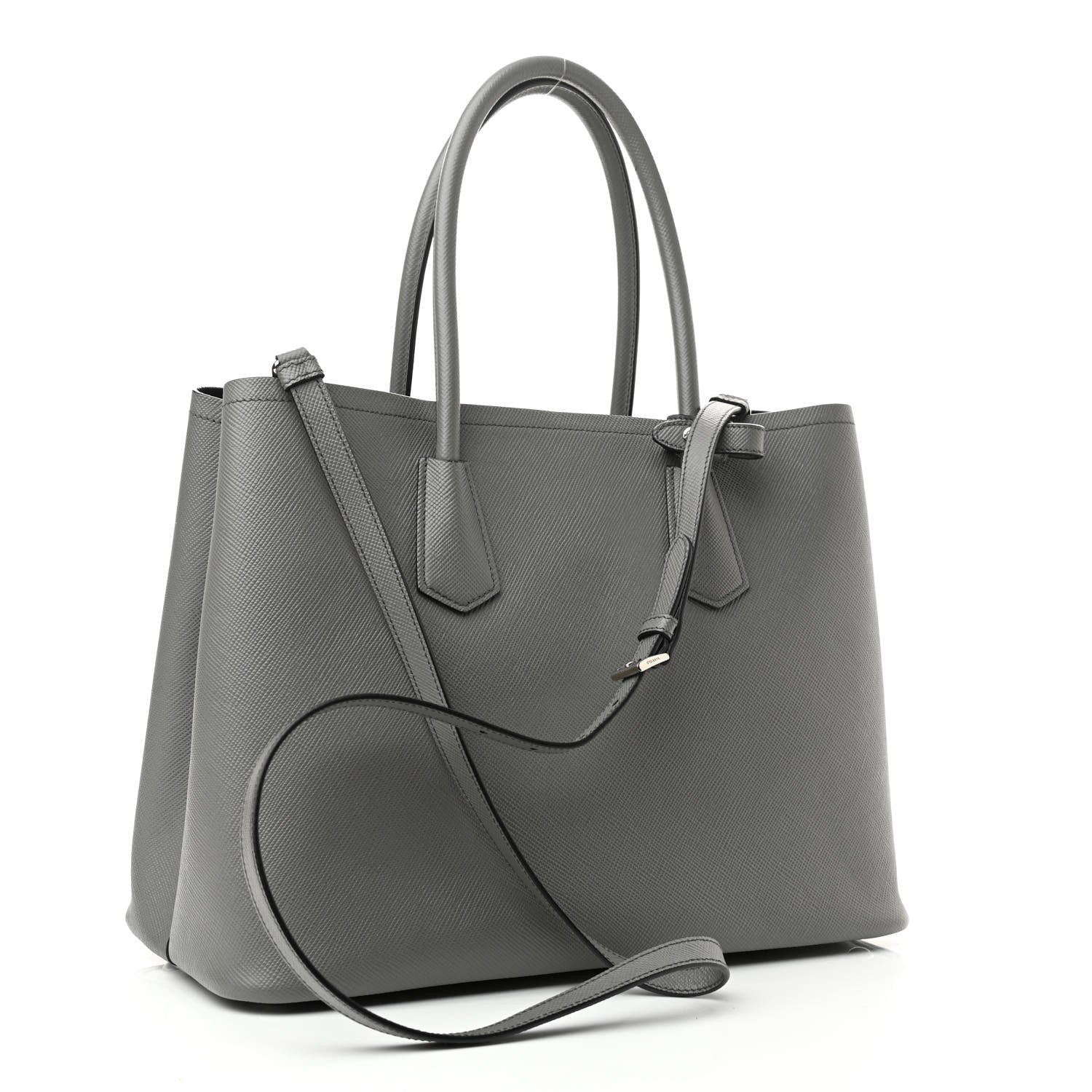 Prada Saffiano Cuir Large Double Bag Marmo 3 of 9