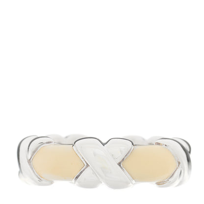 Tiffany Sterling Silver Enamel Signature X Ring 49 5 White 1 of 4